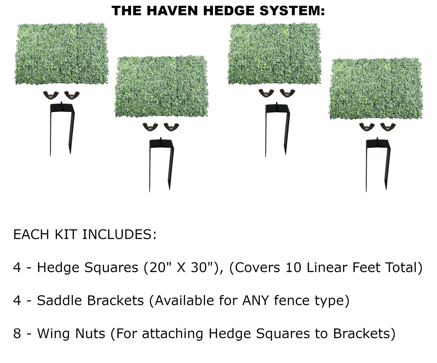 Haven Hedges Privacy System for Brick Fences (4 Panel Package)